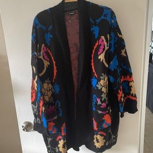 Large colorful sweater vest long